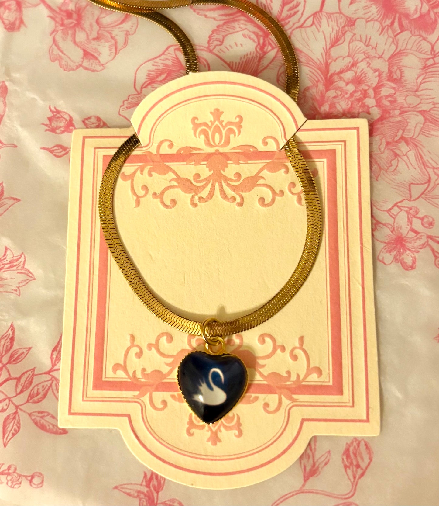 Swan Heart Necklace
